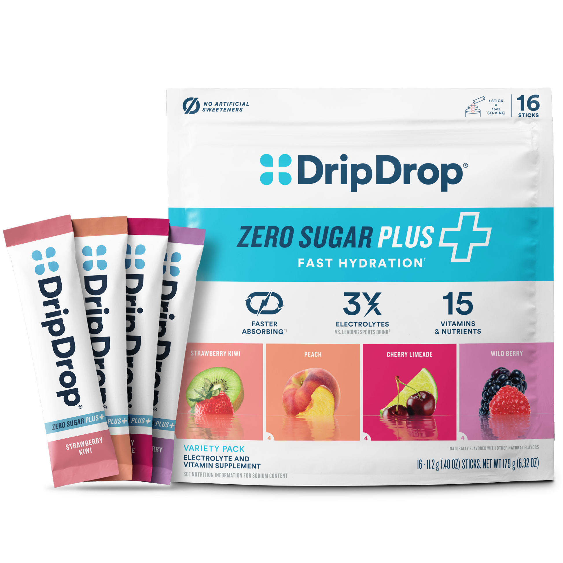 dripdrop-zero-sugar-plus-strawberry-kiwi-peach-cherry-limeade-wild-berry-16-oz-sticks-16-count-t8 Pouch_16ct_Front16ozSticks_VSPlus_Variety_B.png